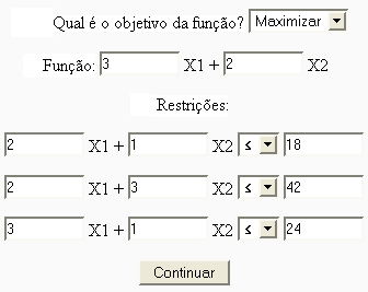 Digite os dados do problema